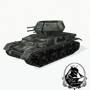 3d model flakpanzer iv wirbelwind panzer tank