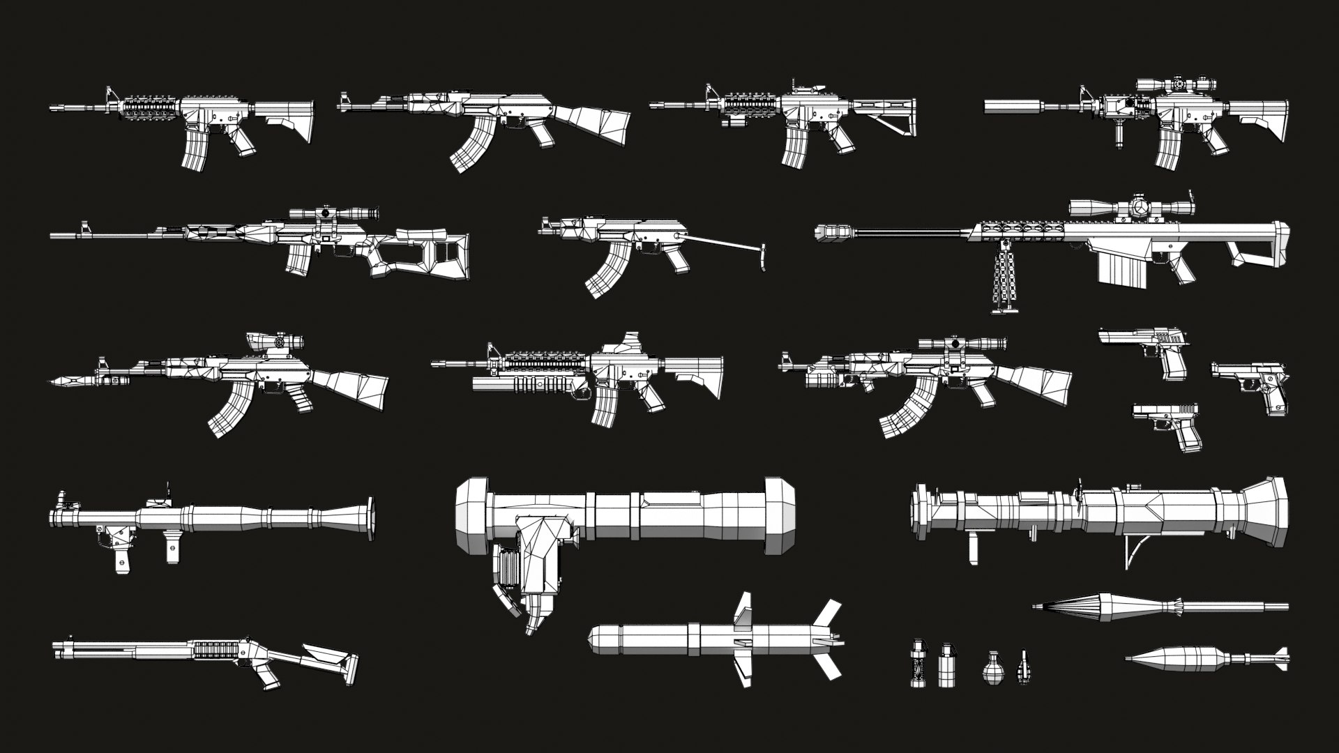 Weapons LowPoly Pack 3D Model - TurboSquid 2046335