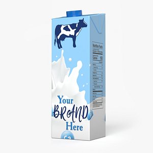 Mockup Aseptic Carton Package with Blue Screw Cap 3D model