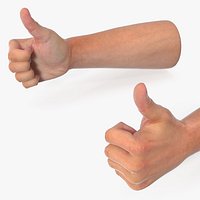 Realistic Hand Models of White Man Thumbs Up