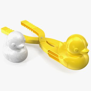 Duck Shaped Snowball Maker Clip with Snowball 3D model
