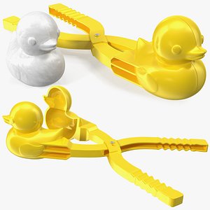 Duck Shaped Snowball Maker Clip with Snowball 3D model