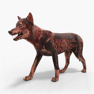3D Zombie Dog Rigged with Fur