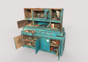 3D Old Blue Cabinet