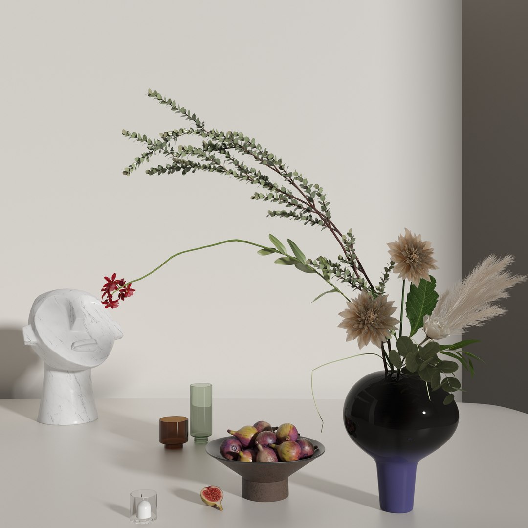 3D Vase Decorative Set - TurboSquid 2144412