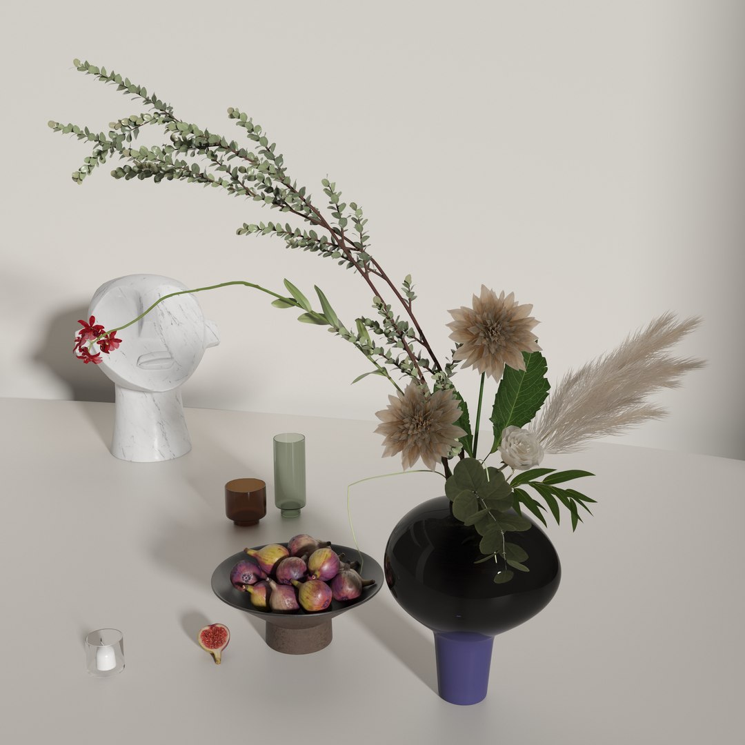 3D Vase Decorative Set - TurboSquid 2144412