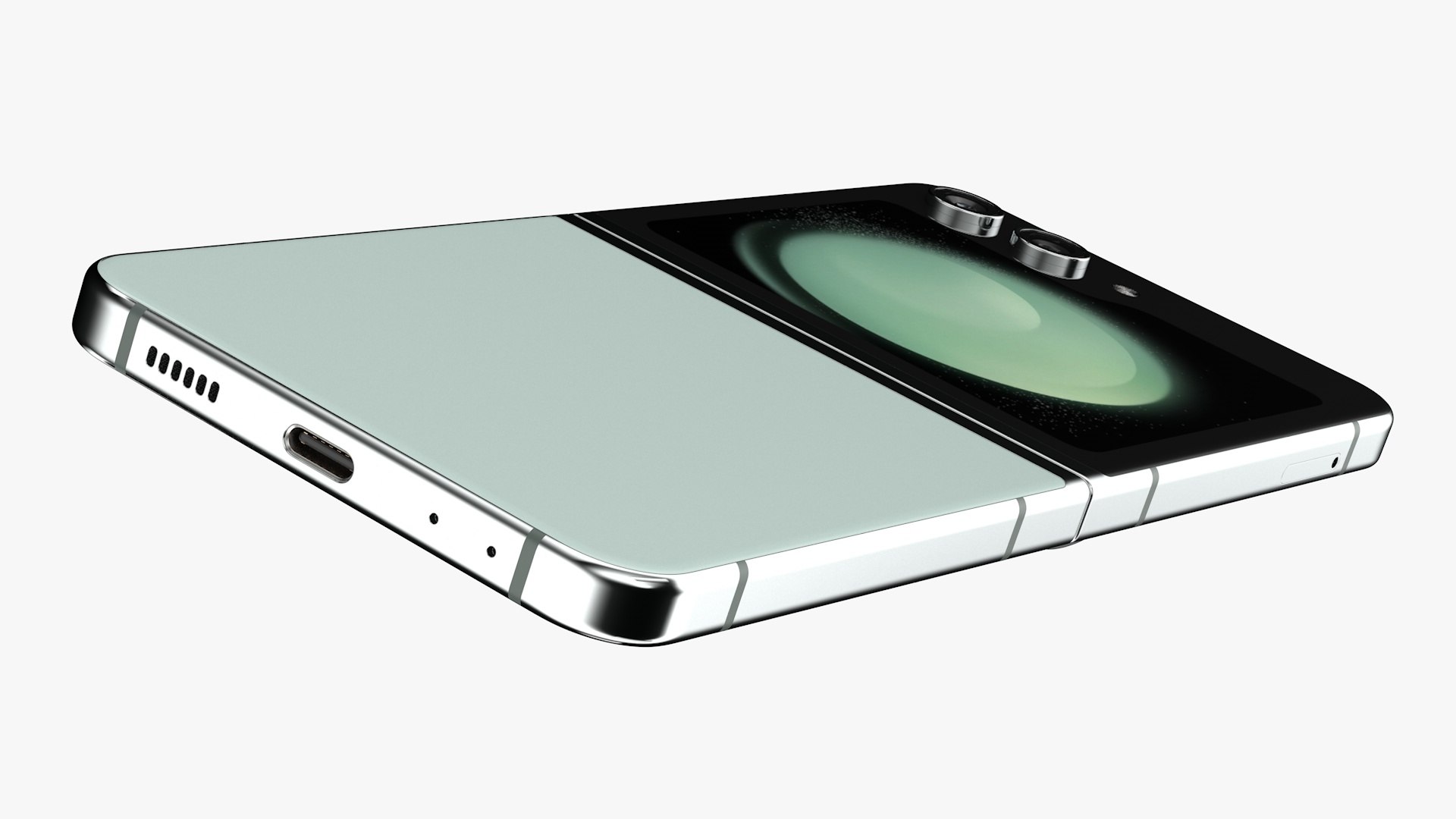3D model Samsung Galaxy Z Flip 5 Light Green https://p.turbosquid.com/ts-thumb/dt/z27hGk/I3/mint08/jpg/1693165028/1920x1080/fit_q87/d78781472439ca9e168e66be570d11b682d7a689/mint08.jpg