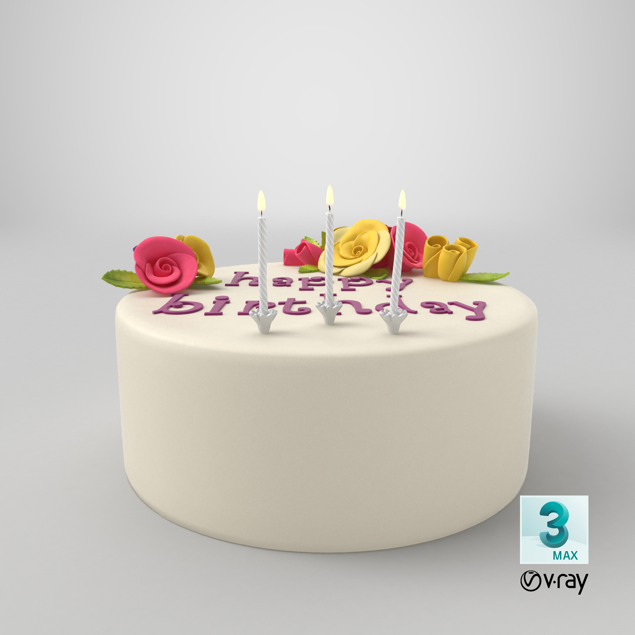 birthday cake candles 02 obj