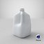 Plastic Milk Carton 02 Blank Blue Green and Red Label 3D model