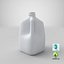 Plastic Milk Carton 02 Blank Blue Green and Red Label 3D model