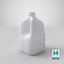Plastic Milk Carton 02 Blank Blue Green and Red Label 3D model