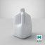 Plastic Milk Carton 02 Blank Blue Green and Red Label 3D model