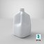 Plastic Milk Carton 02 Blank Blue Green and Red Label 3D model
