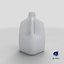 Plastic Milk Carton 02 Blank Blue Green and Red Label 3D model