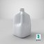 Plastic Milk Carton 02 Blank Blue Green and Red Label 3D model
