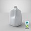 Plastic Milk Carton 02 Blank Blue Green and Red Label 3D model