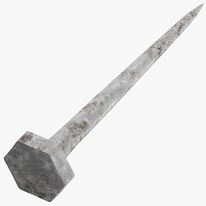 3D rusted nail model