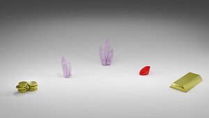 Low Poly Treasure Item Pack model