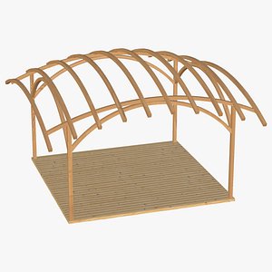 Wooden Outdoor Canopy 3D