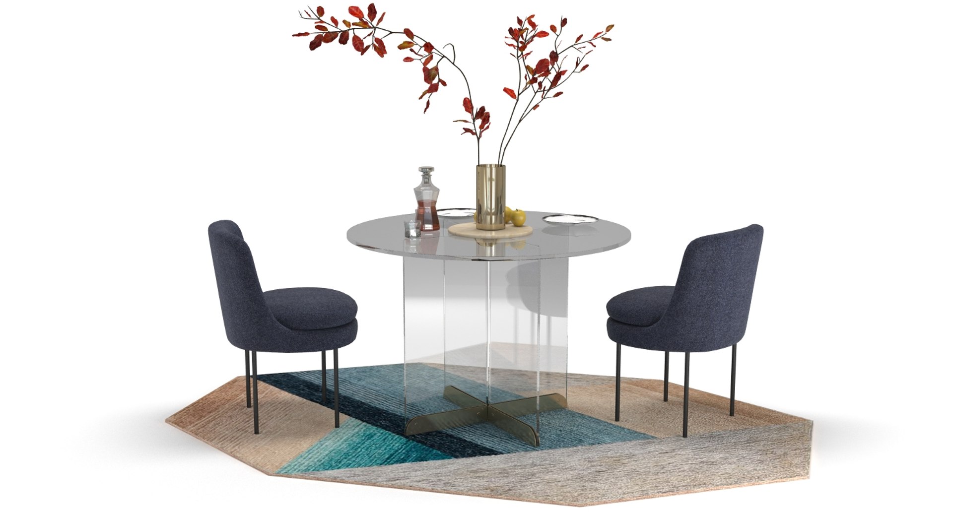 3D Calliope Dining Table Modern Model - TurboSquid 1217614