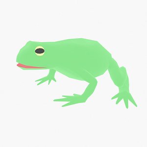 3D Frog Low Poly Base Mesh