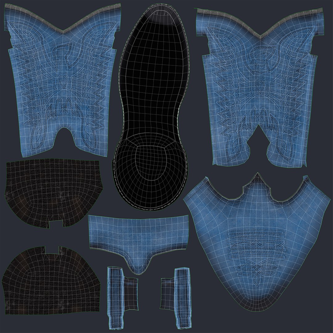 3D Blue Western Boots https://p.turbosquid.com/ts-thumb/du/FqGwCf/uv/blue_uv/png/1770722546/1920x1080/fit_q87/74b4dc8a937059a7a6d7c115a9816573979ce211/blue_uv.jpg