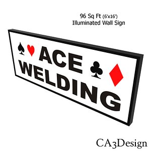 illuminated wall sign 3d max