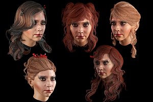 set hairstyle 5 types model