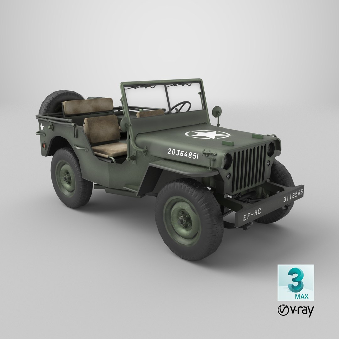3D Jeep - WWII model https://p.turbosquid.com/ts-thumb/du/Isf1lJ/sD/stemcell_max_vray_render/png/1770737493/1920x1080/fit_q87/5cdb4fa385a678fa7a59ea77eed083c0f704b5df/stemcell_max_vray_render.jpg