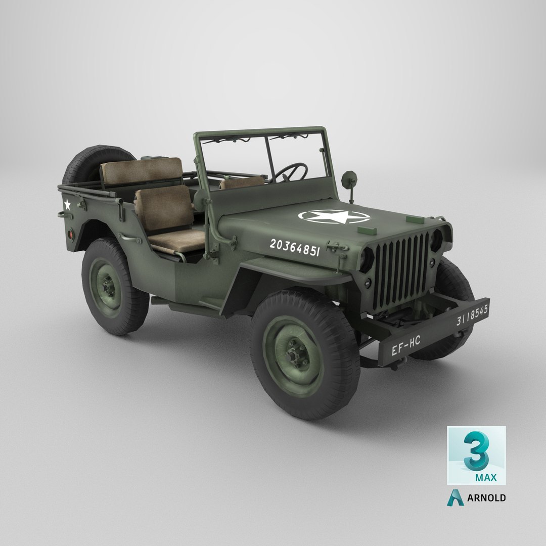 3D Jeep - WWII model https://p.turbosquid.com/ts-thumb/du/Isf1lJ/ux/stemcell_max_arnold_render/png/1770737495/1920x1080/fit_q87/9d401e9e07b6cd44f1e9ad0633481f64e6ea453e/stemcell_max_arnold_render.jpg