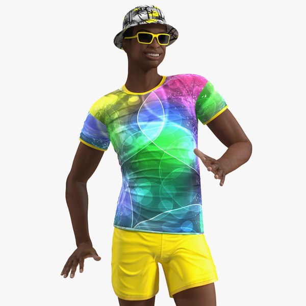 modelo 3d Estilo playero de piel clara para adolescentes aparejado para ...