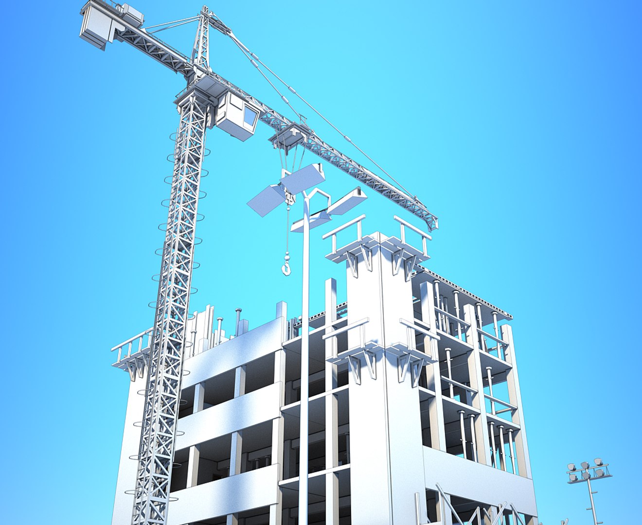 Generic White Building Construction 3D Model - TurboSquid 1406819