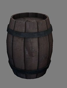 3d wooden barrel model