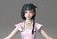 cartoon manga girl asian Japanese anime characters Loli Low-poly 3D model