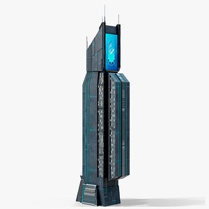 3D Sci-Fi Futuristic Skyscraper PBR 03