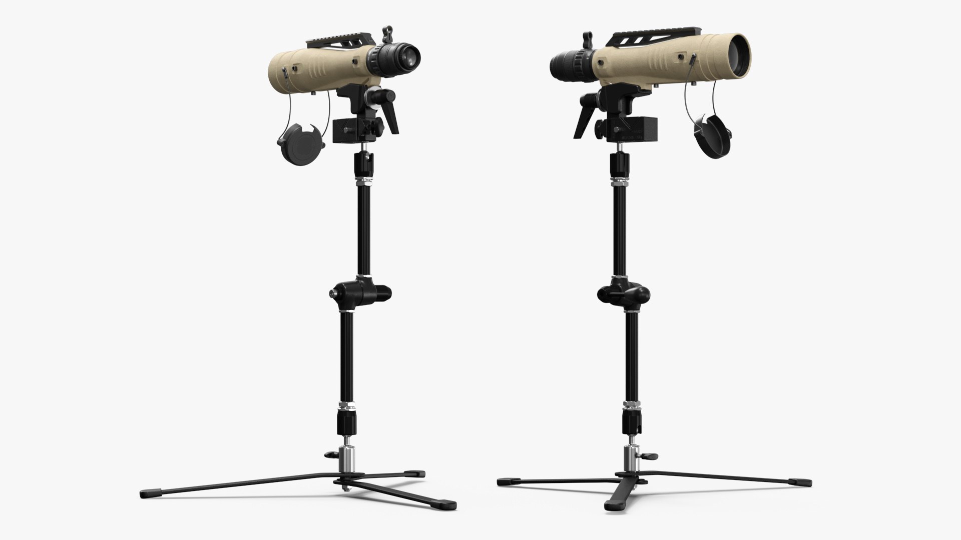 Tactical Spotting Scope on Tripod 3D model preview