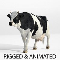 Cow - realistic - rigged and animated