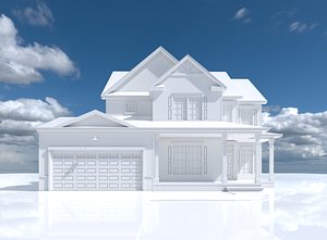 3D model simple house amberly 2