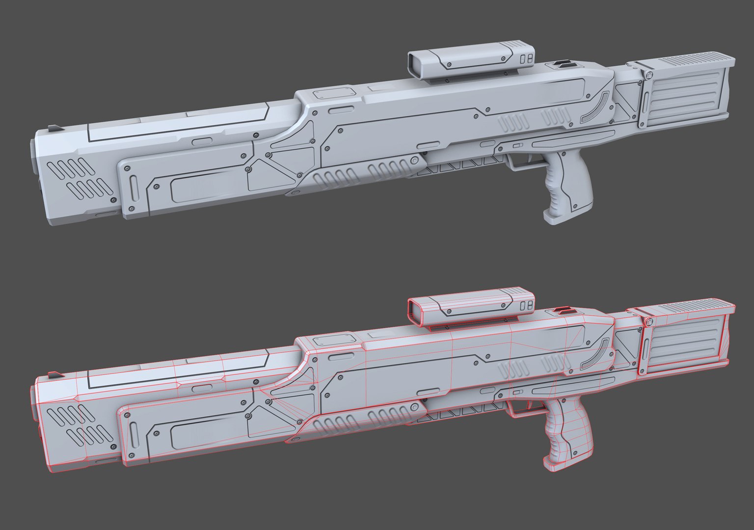 3d Model Medium Laser Rifle Gun