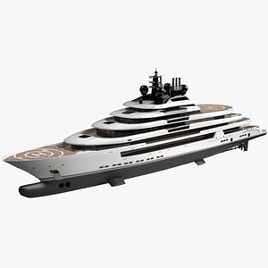 3D Wilie Dream Superyacht Night Scene