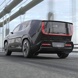 All Electric Compact SUV Black 3D model