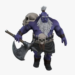 3D Stylized Orc Warlord Game Ready Character1
