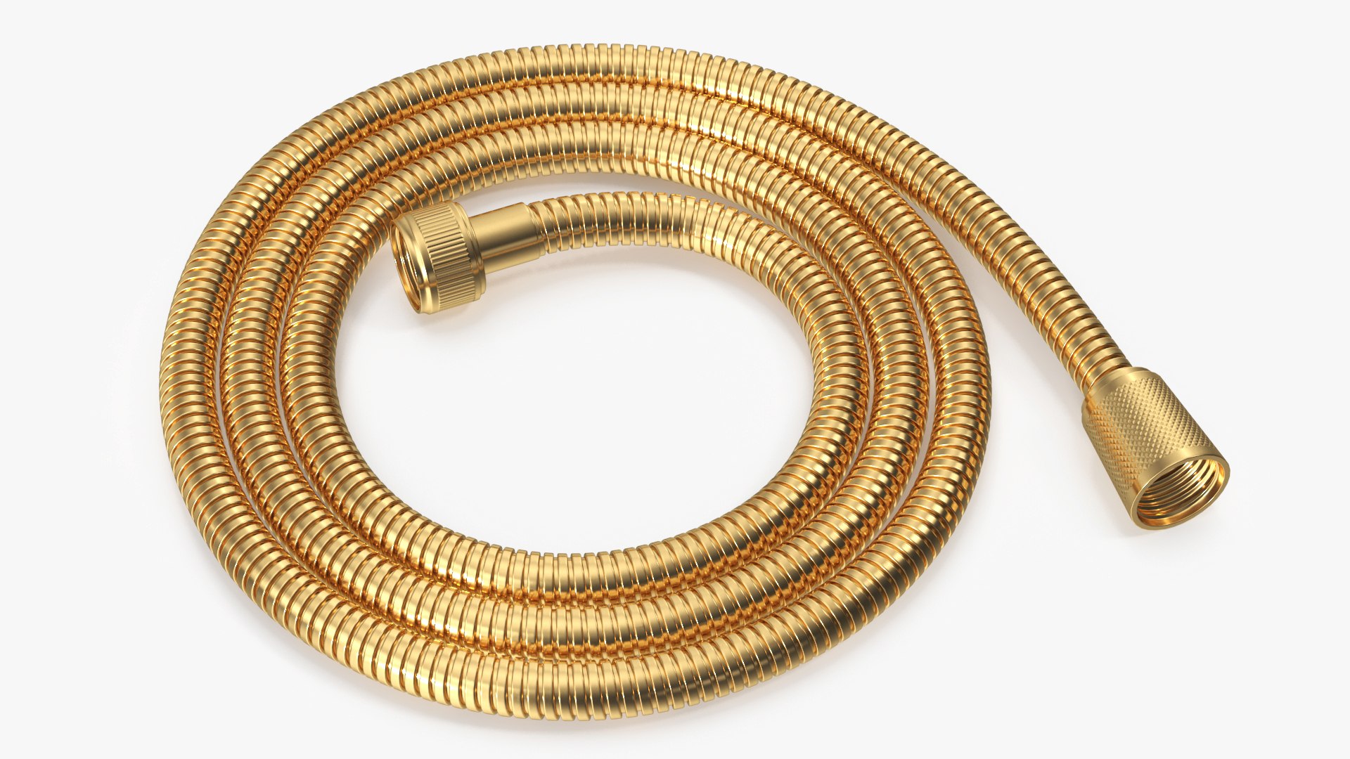 Flexible Shower Hose Golden 3D model preview