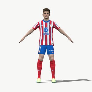 3D 3D Rigged Rodrigo Riquelme Atletico Madrid 2025