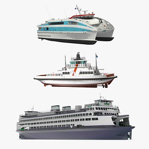 Ferry Ships Collection 3D model