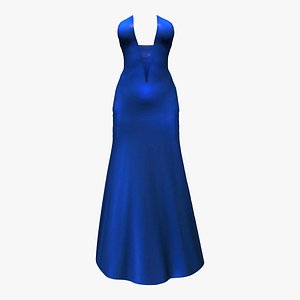 V-cut Strapless Gown Dress 3D