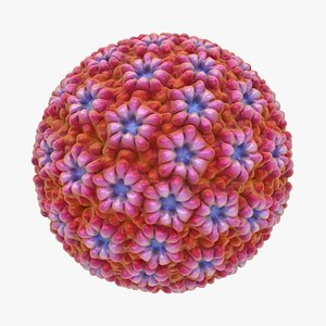 3d virus 08 red model