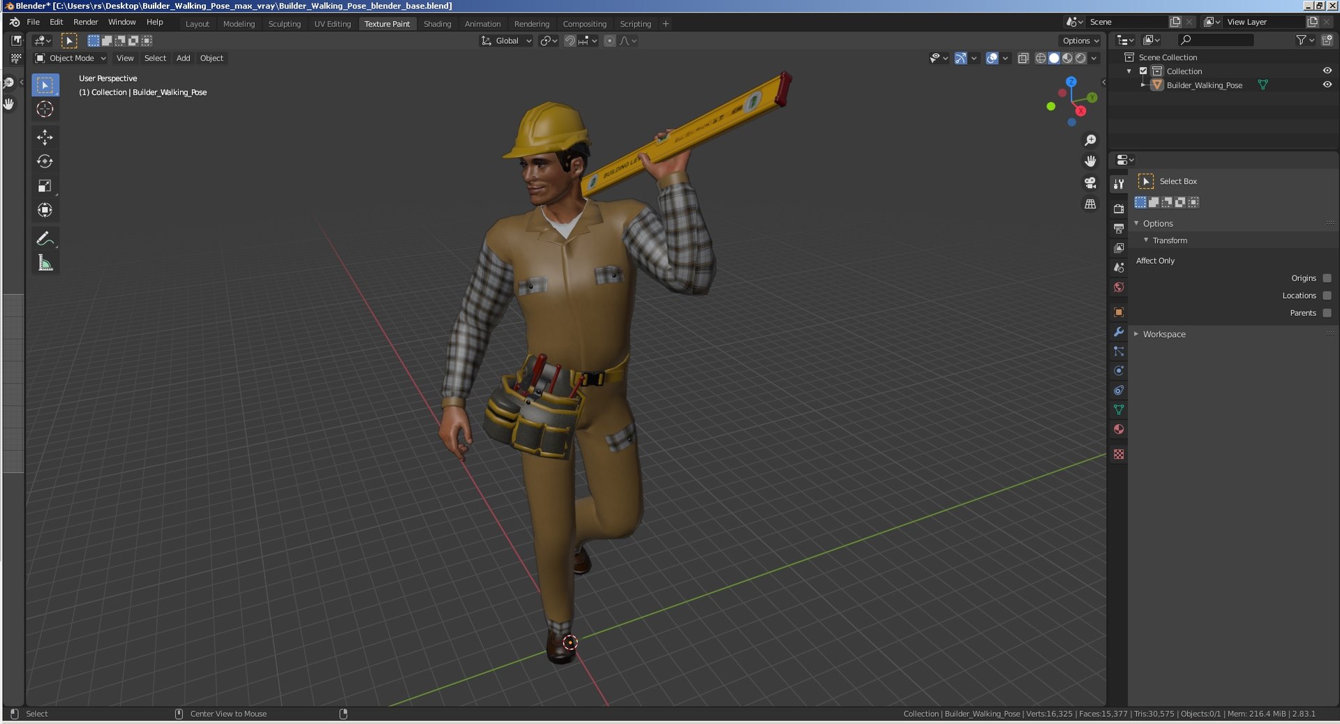 3D builder walking pose https://p.turbosquid.com/ts-thumb/dv/H7ADUl/EwhsD8BE/builderwalkingposec4dmodel025/jpg/1597434067/1920x1080/fit_q87/187b0908ce3ce9d1b67966176ffca7c15bd457ba/builderwalkingposec4dmodel025.jpg