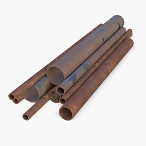 3D assets pipes steel industrial model