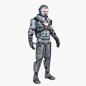 futuristic male warrior 3d max